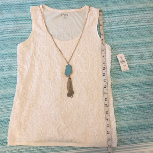Loft Creme Sequin Tank - Picture 3 of 8